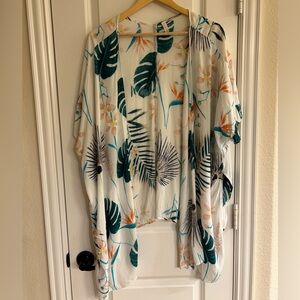 Pinkblush tropical kimono.